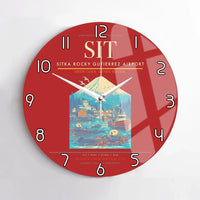 Thumbnail for Sitka Rocky Gutierrez Airport (SIT) design on red no frame wall clock