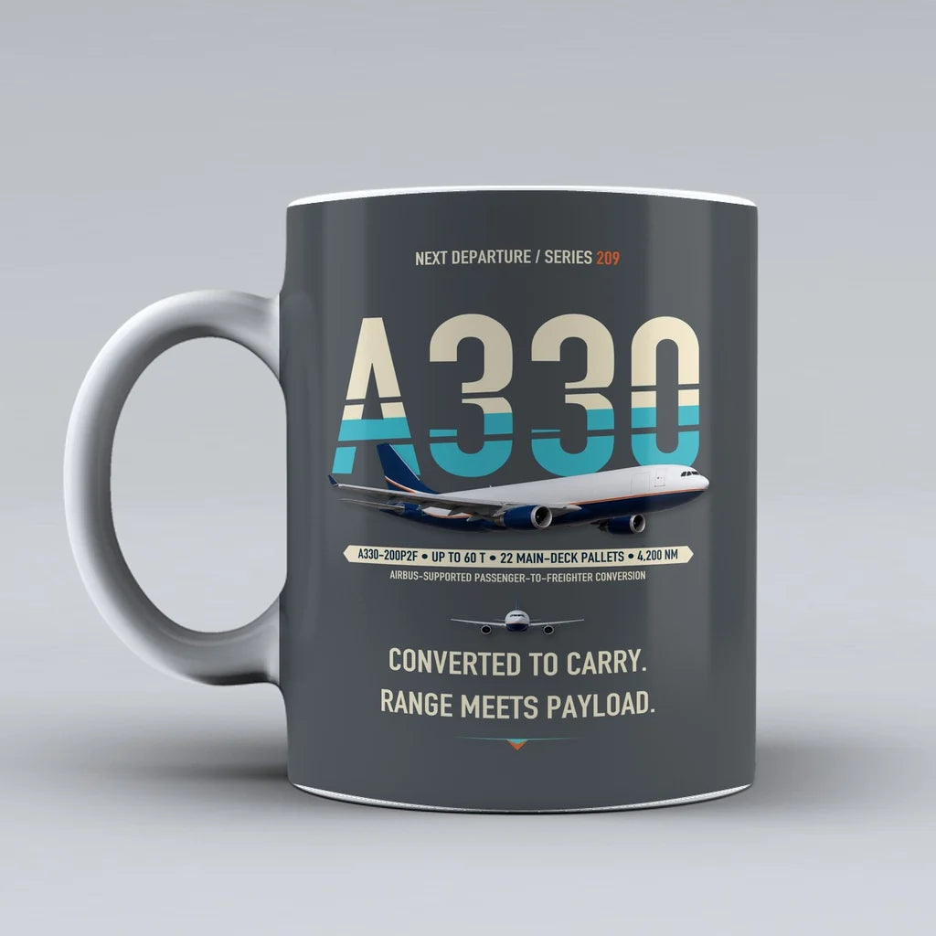A330-200P2F Mug design on gray airbus