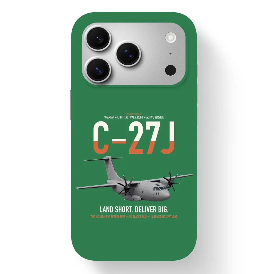C-27J Spartan design on green magsafe iphone case, for iPhone 17 Pro