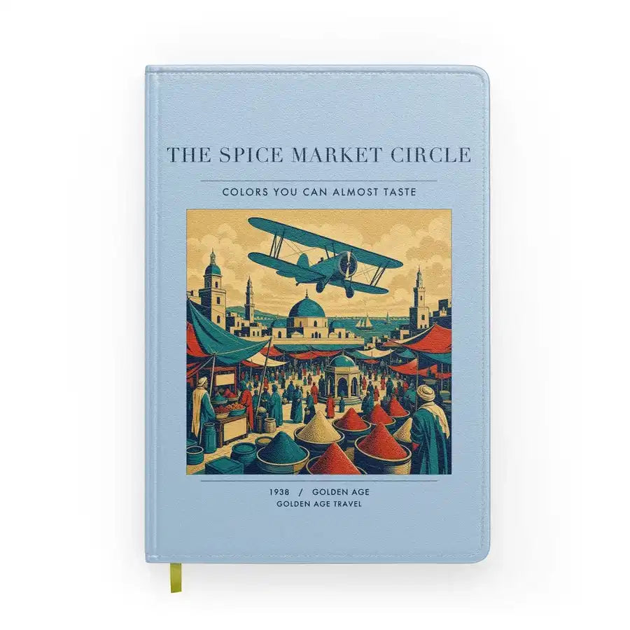 VINTAGE G4498 - The Spice Market Circle - Designed Notebooks design on lightblue