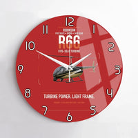 Thumbnail for Robinson R66 design on red no frame wall clock