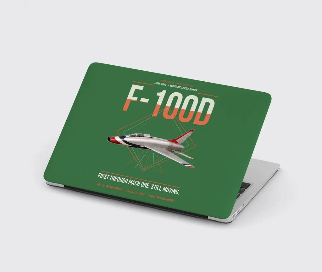 F-100D Super Sabre design on green MacBook case