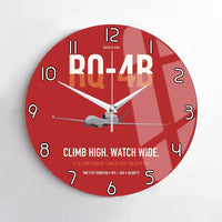 Thumbnail for RQ-4B Global Hawk design on red no frame wall clock