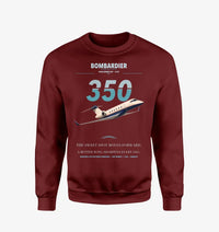 Thumbnail for Bombardier Challenger 350 design on wine red sweatshirt