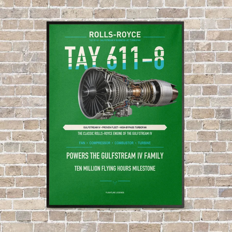 TAY 611-8 vertical canvas print - framed - green background