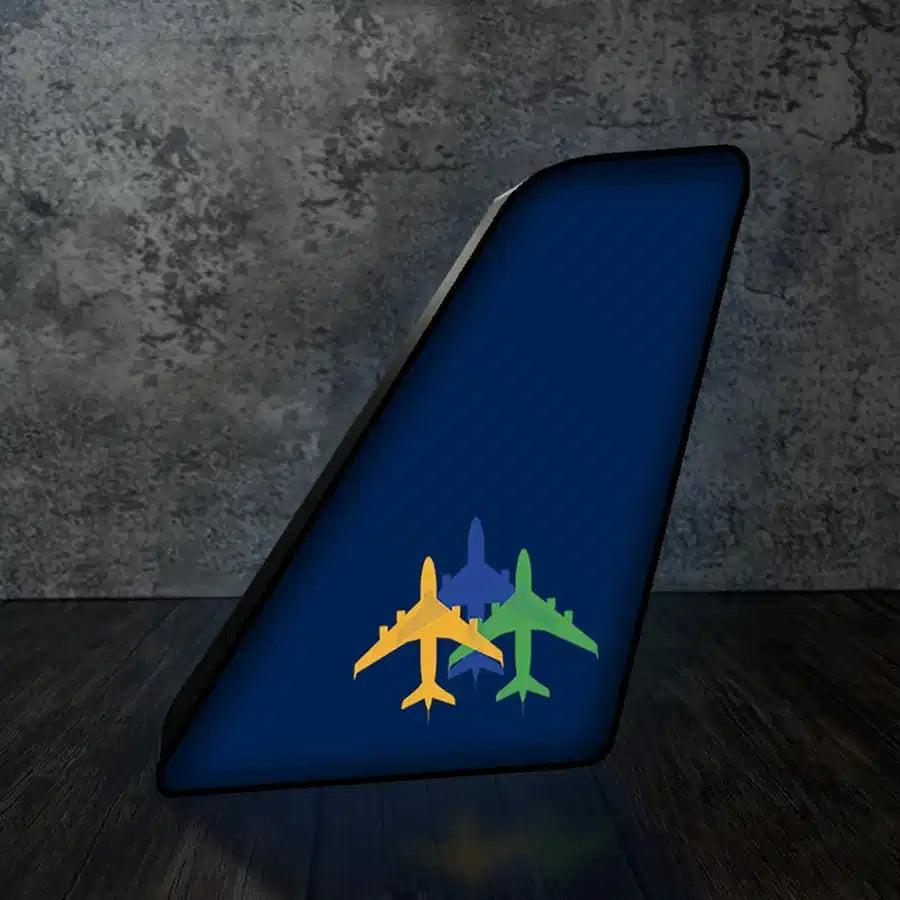 Colourful 3 Airplanes 3D Lamp - view 8