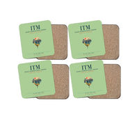 Thumbnail for Osaka International Airport (ITM) design on light green 4 pieces set coaster