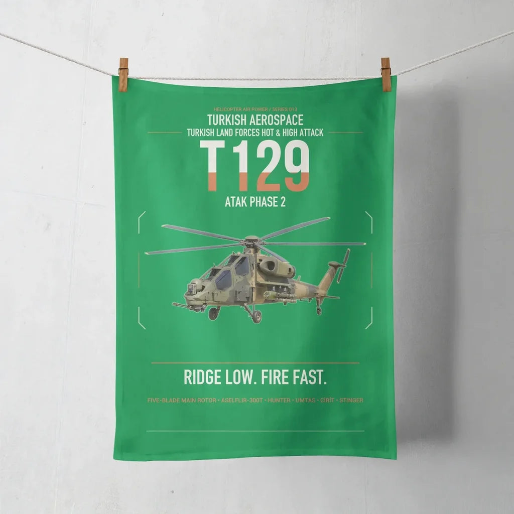 Turkish Aerospace T129 ATAK Phase 2 design on green towel