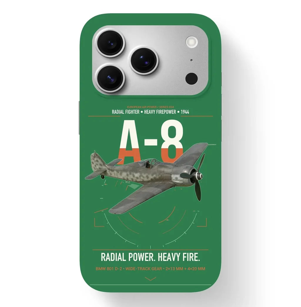 Focke-Wulf Fw 190A-8 design on green magsafe iphone case, for iPhone 17 Pro