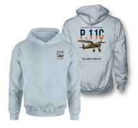 Thumbnail for PZL P.11c design on light blue double-side hoodie, double-side print