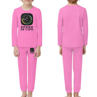 Thumbnail for Speed Is Life children pajamas - Pink