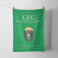 Thumbnail for Spokane International Airport (GEG) design on green towel