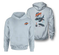 Thumbnail for SIGNAL 616 - How Planes Fly V2 - Double-Side Hoodie design on light blue double side hoodie