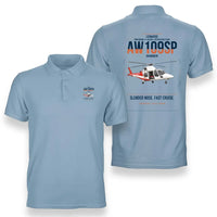 Thumbnail for Leonardo AW109SP GrandNew design on light blue double-side polo t-shirt, double-side print