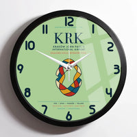Thumbnail for Kraków John Paul II International Airport (KRK) design on light green framed wall clock