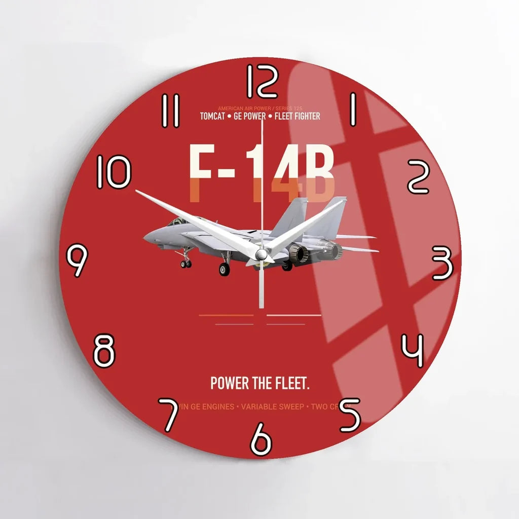 F-14B Tomcat Power The Fleet design on red no frame wall clock