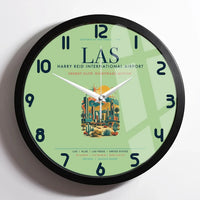 Thumbnail for Las Vegas Harry Reid International Airport (LAS) design on light green framed wall clock
