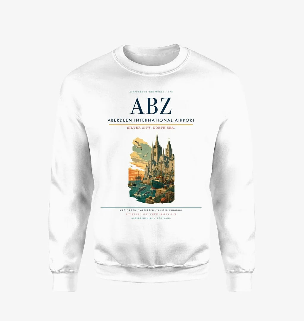 Aberdeen International Airport ABZ Sweatshirt - White