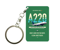 Thumbnail for Airbus A220-100 Key Chain design on green key chain