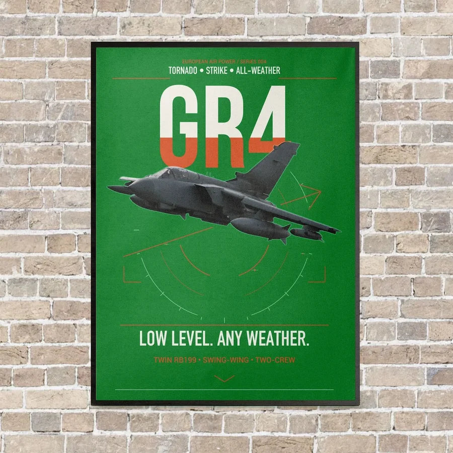 Panavia Tornado GR4 vertical canvas print - framed - green background