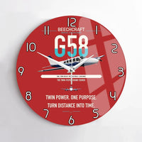 Thumbnail for Beechcraft Baron G58 design on red no frame wall clock