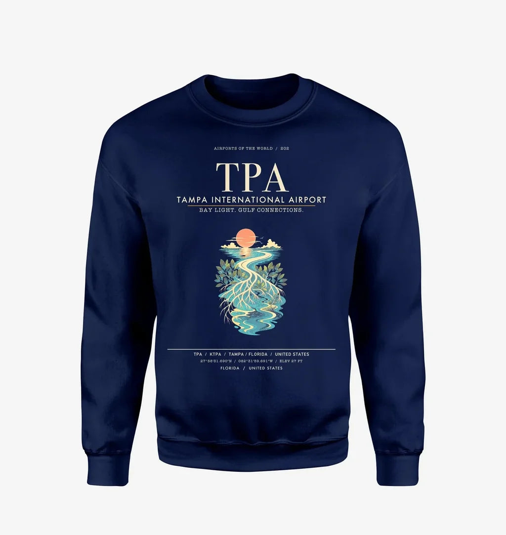 Tampa International Airport TPA Sweatshirt - Navy Blue