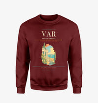 Thumbnail for Varna Airport (VAR) design on wine red sweatshirt