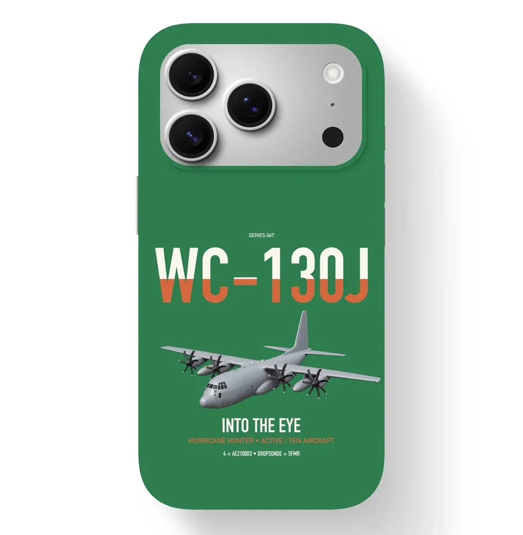 WC-130J Hurricane Hunter design on green magsafe iphone case, for iPhone 17 Pro