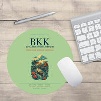 Thumbnail for Bangkok Suvarnabhumi Airport (BKK) design on light green round mouse pad