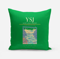Thumbnail for Saint John Airport (YSJ) design on green pillow