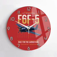 Thumbnail for F6F-5 Hellcat design on red no frame wall clock