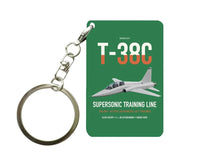 Thumbnail for T-38C Talon design on green designed key chain, double-side print