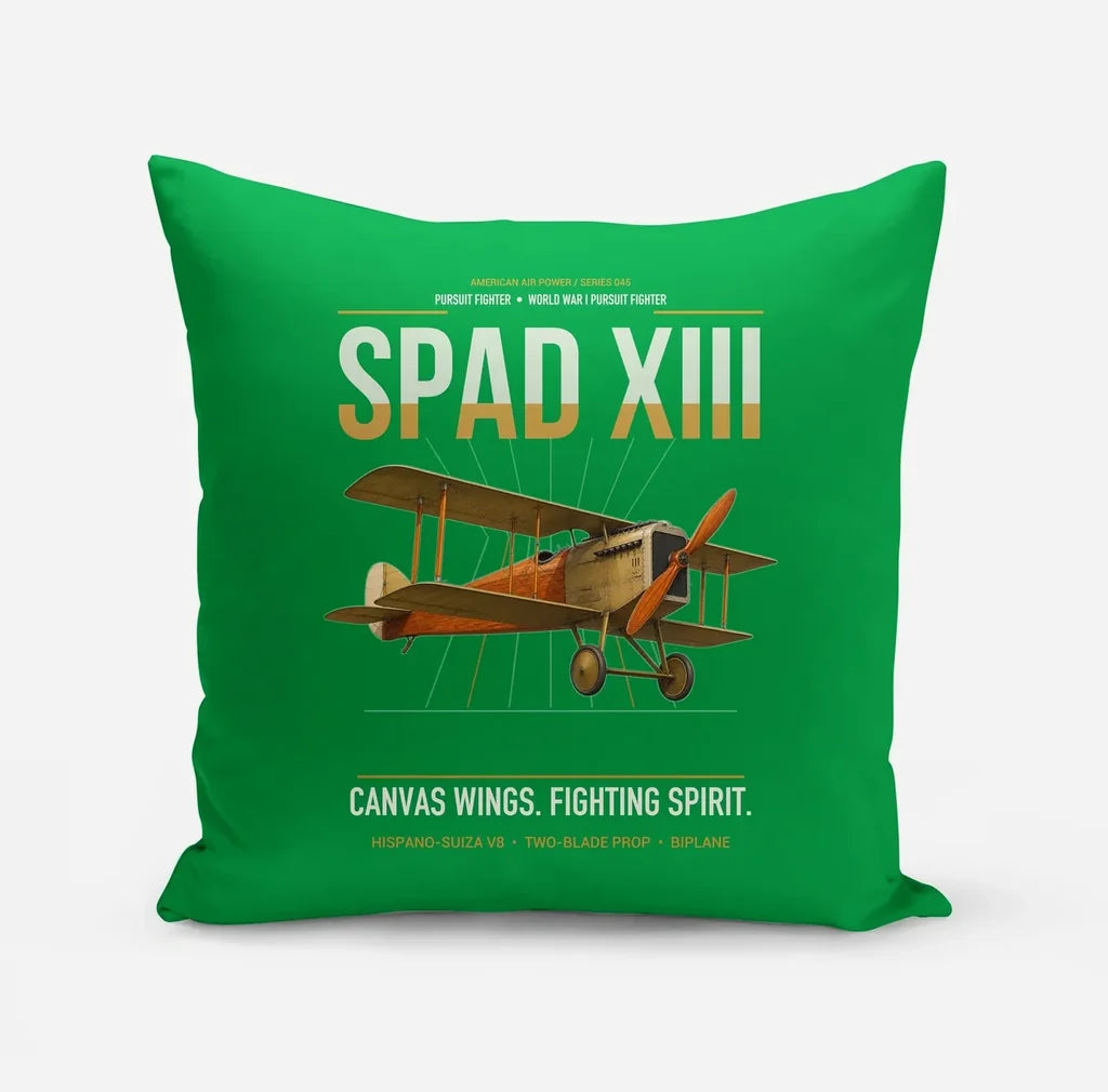 SPAD XIII design on green pillow