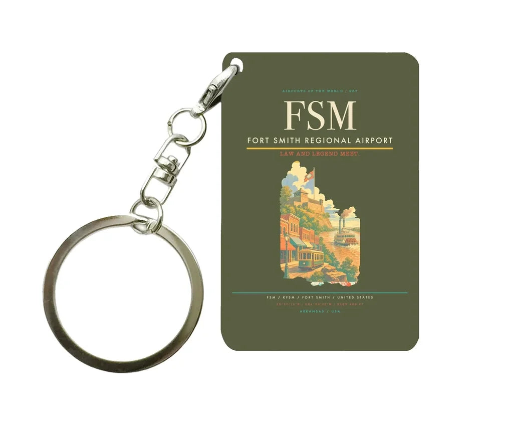 Fort Smith Regional Airport (FSM) design on green army key chain