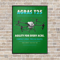 Thumbnail for DJI Agras T25 vertical canvas print - framed - green background