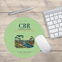 Thumbnail for Canberra Airport (CBR) design on light green round mouse pad