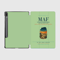Thumbnail for Midland International Air and Space Port (MAF) design on light green samsung tablet tablet case