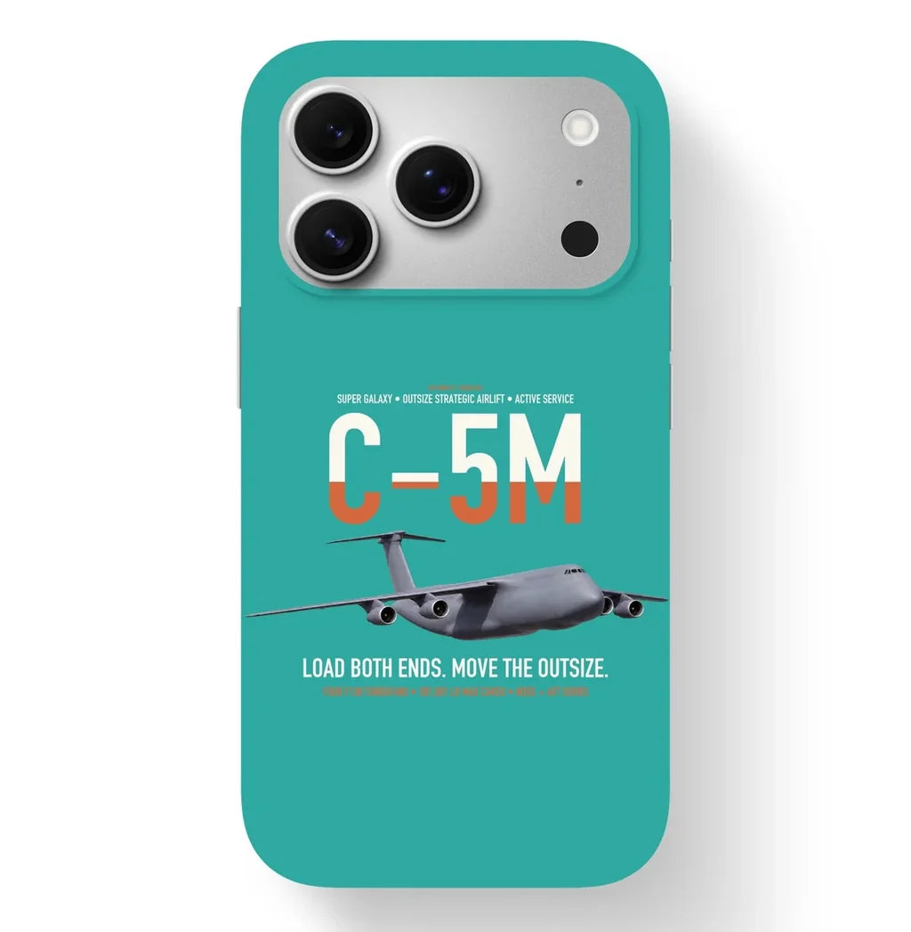 C-5M Super Galaxy design on turquoise magsafe iphone case, for iPhone 17 Pro