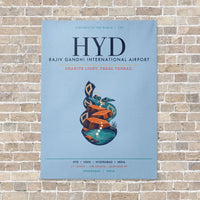 Thumbnail for Rajiv Gandhi International Airport Hyderabad HYD vertical canvas print - no frame - light blue background