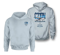 Thumbnail for Cessna T210N Centurion design on light blue double-side hoodie, double-side print