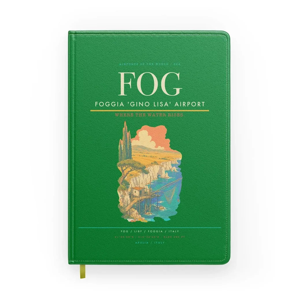 Foggia 'Gino Lisa' Airport (FOG) design on green notebook