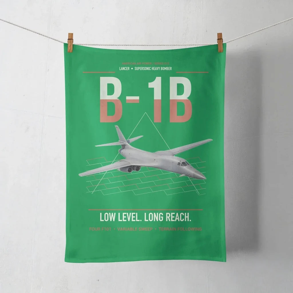 B-1B Lancer design on green towel