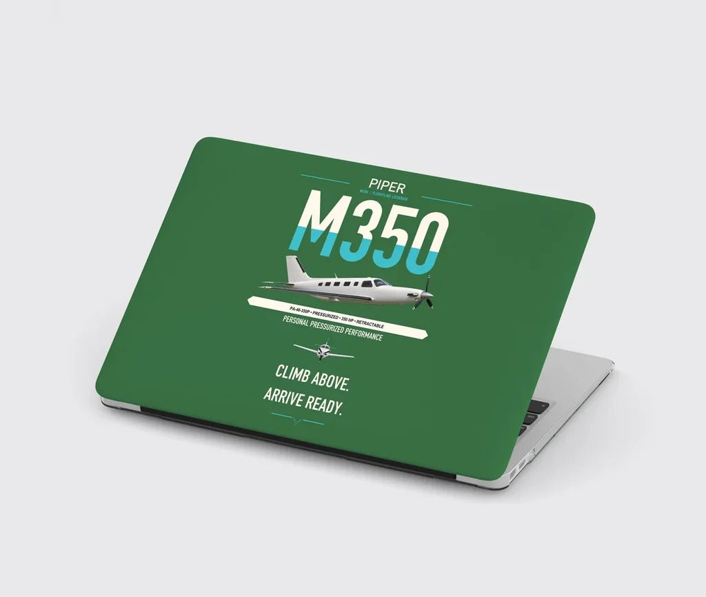 Piper M350 design on green MacBook case