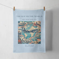 Thumbnail for VINTAGE G4100 - The Round The World - Designed Towels design on lightblue