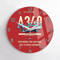 Thumbnail for Airbus A340-200 design on red no frame wall clock
