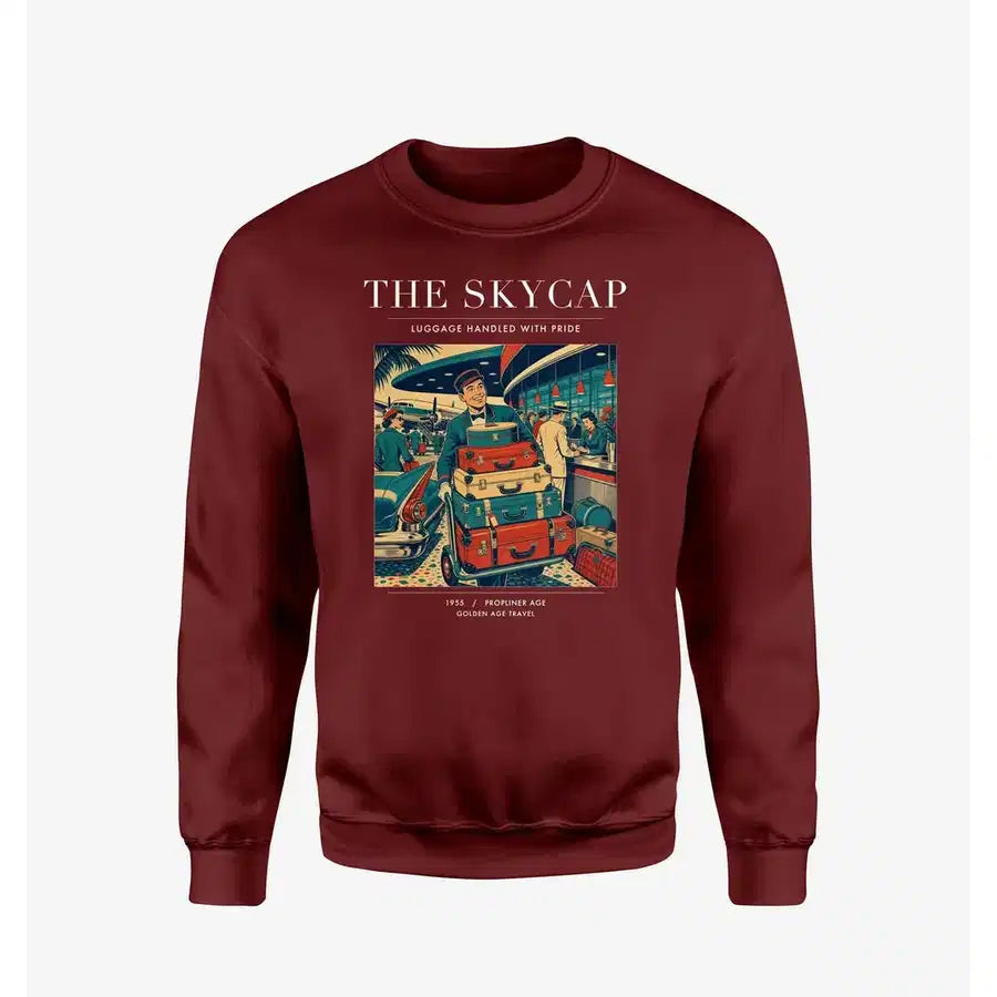 VINTAGE G4101 - The Skycap - Designed Sweatshirts design on winered