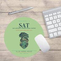 Thumbnail for San Antonio International Airport (SAT) design on light green round mouse pad