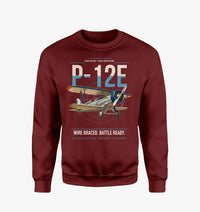 Thumbnail for Boeing P-12E design on wine red sweatshirt