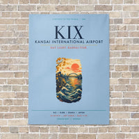 Thumbnail for Kansai International Airport Osaka KIX vertical canvas print - no frame - light blue background