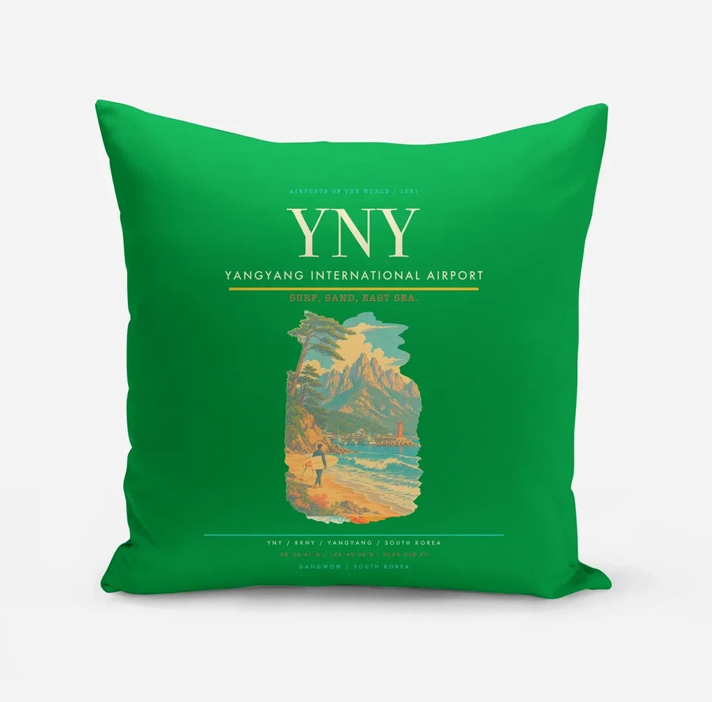 Yangyang International Airport (YNY) design on green pillow